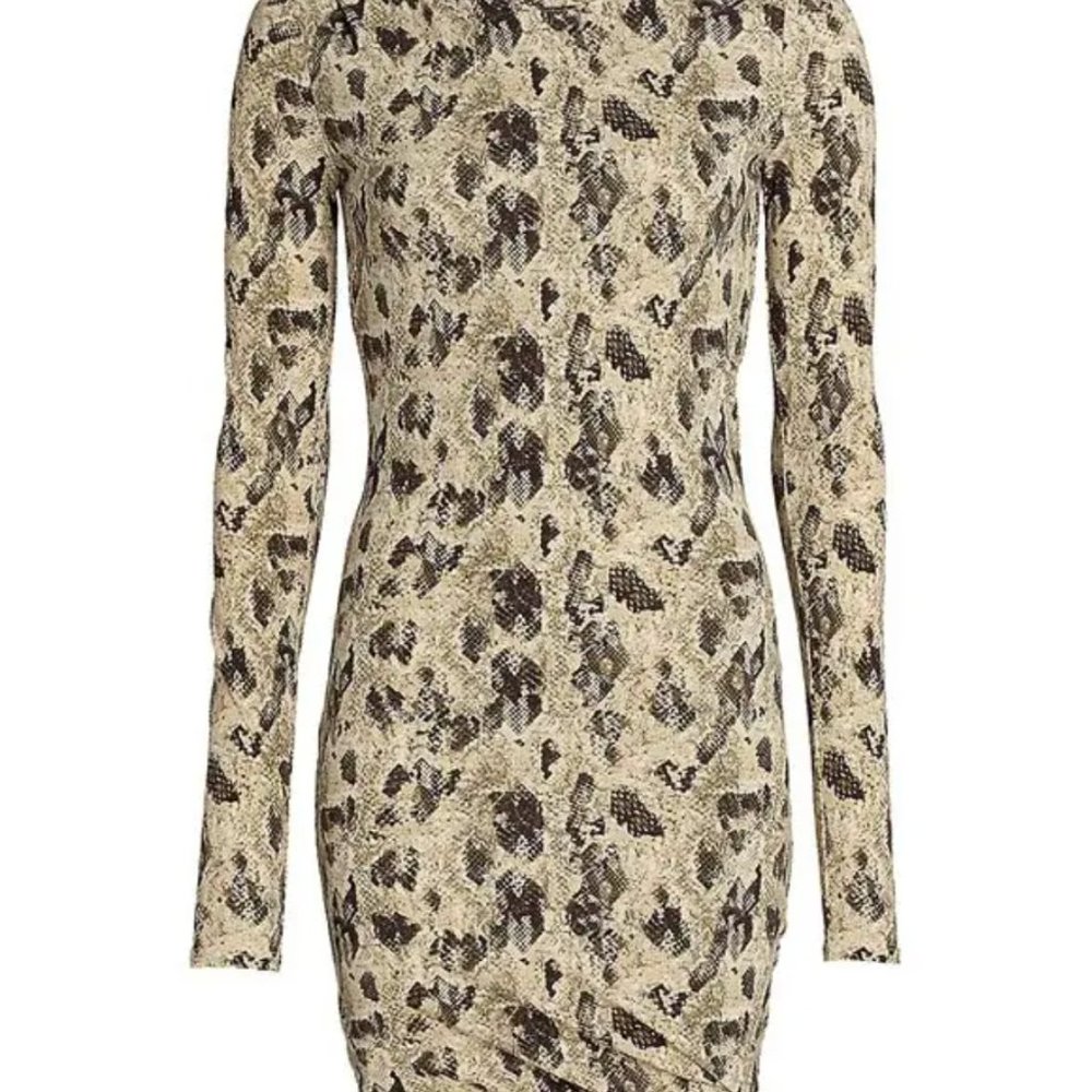 rag & bone tan snake poppy draped mini dress